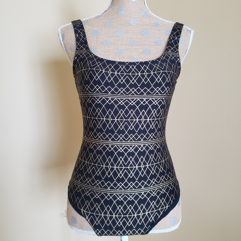 NWOT NipTuck Swim black gold geometric swim suit 4 - Picture 3 of 13